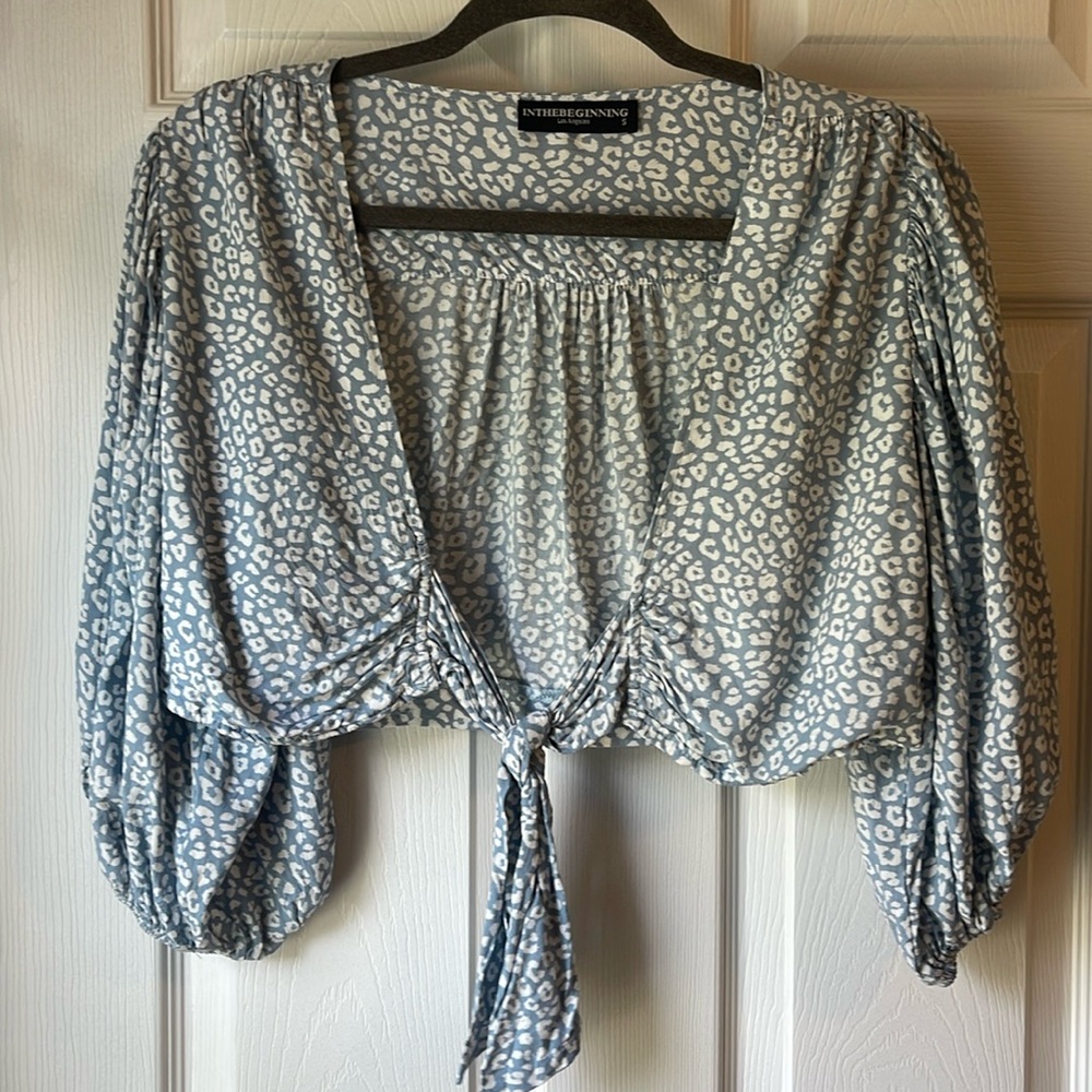 In The Beginning tie front blouse